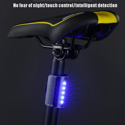 Smart wireless taillight with blue LED strip on bike stem Stevvex ST90SP5455GGH on Tampa Home & Garden Store