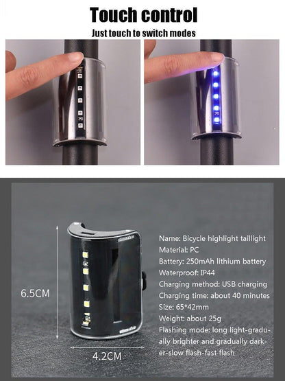 Smart Wireless Taillight and Remote Signal Light by Stevvex, USB rechargeable 250mAh, IP44 black on Tampa Home & Garden Store