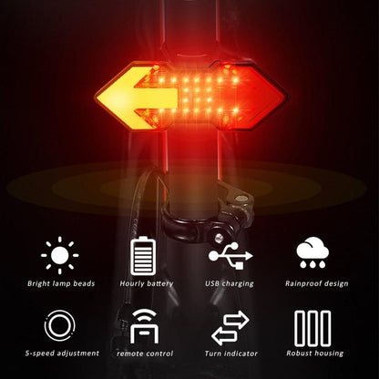 Wireless Remote Turn Signal Light for Bicycle