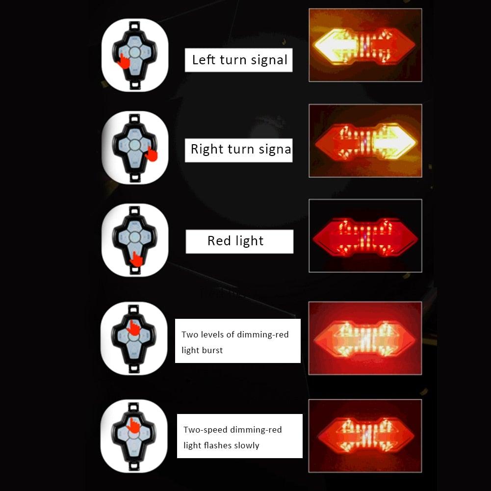 Wireless Remote Turn Signal Light for Bicycle