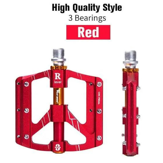 Stevvex red bicycle pedals pair with 3 bearings ultralight anti-slip road bike pedals on Tampa Home & Garden Store