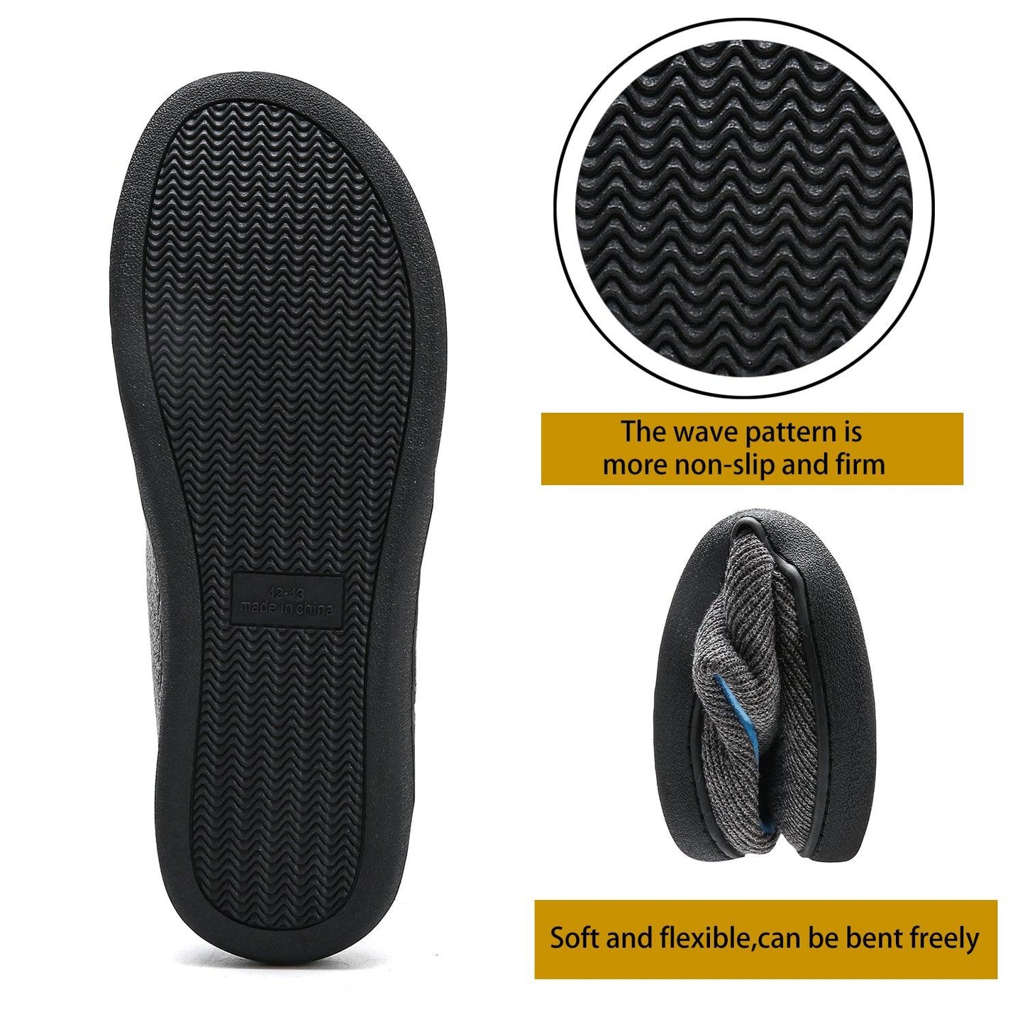 Men Cotton Memory Foam And Warm Home Slippers