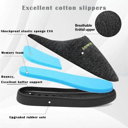 Men Cotton Memory Foam And Warm Home Slippers