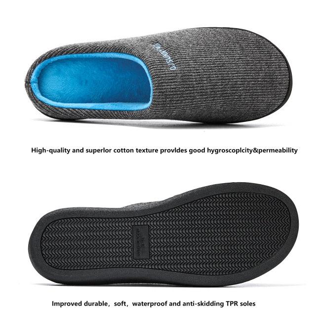 Men Cotton Memory Foam And Warm Home Slippers
