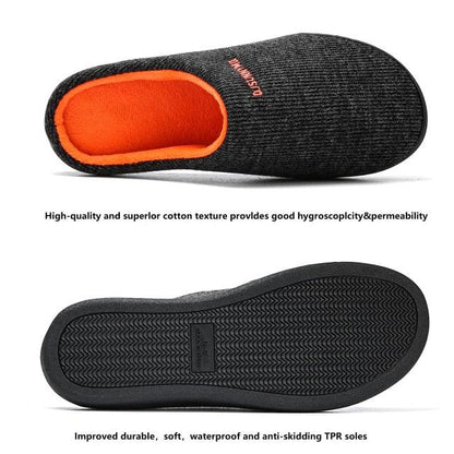 Men Cotton Memory Foam And Warm Home Slippers