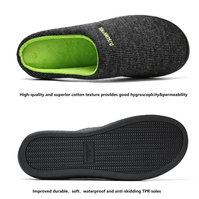 Men Cotton Memory Foam And Warm Home Slippers