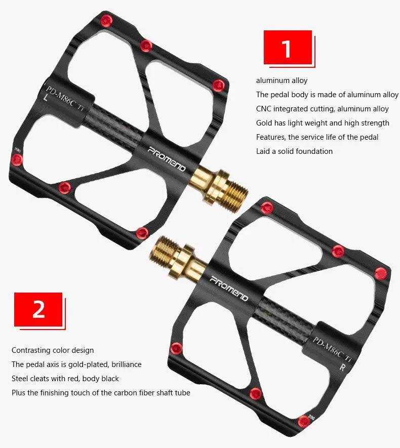Titanium Bicycle Pedals With Titanium Shaft