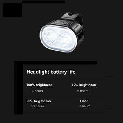 Stevvex 2pc LED bike light set front/rear USB rechargeable black waterproof housing dual LEDs on Tampa Home & Garden Store
