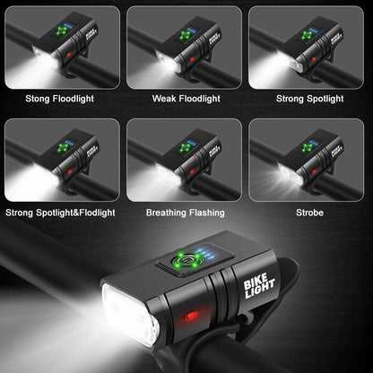 Stevvex 2-pack LED bike light set front and rear, USB rechargeable, waterproof, durable on Tampa Home & Garden Store