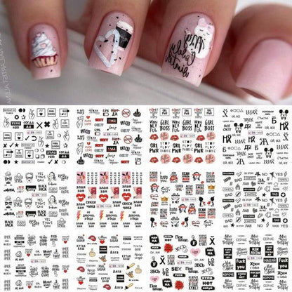 Nail art sticker sheet ST695BGF by Stevvex with avocado and fruit transfers, unicorns and icons on Tampa Home & Garden Store
