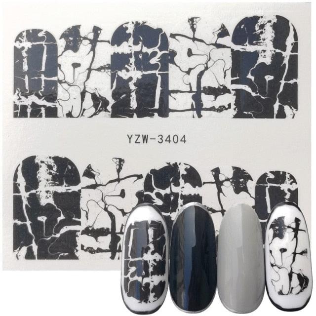 Stevvex Avocado Fruit Transfer Nail Stickers, 4-pack black/white abstract decals for nails on Tampa Home & Garden Store