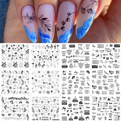 Stevvex ST695BGF nail art transfer stickers sheet with avocado fruit florals on Tampa Home & Garden Store