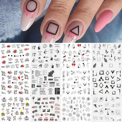 Avocado fruit transfer nail stickers ST695BGF sheet by Stevvex with fruit icons and geometric on Tampa Home & Garden Store
