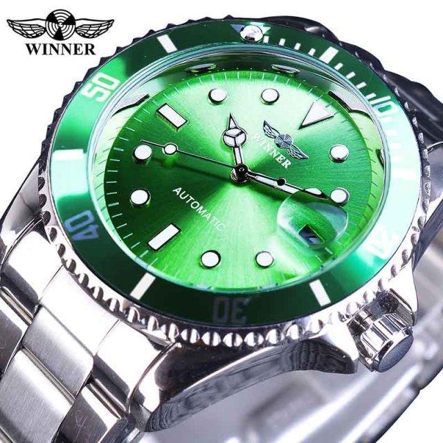 Stevvex ST128STEXUM2 men's stainless steel sport watch green dial luminous hands on Tampa Home & Garden Store
