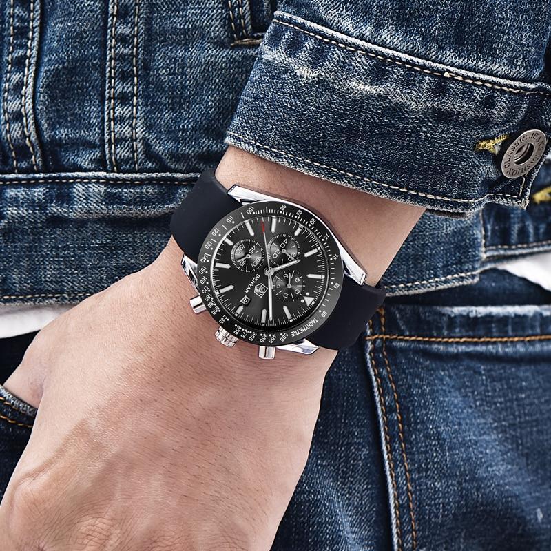 Stevvex men's chronograph watch with black dial, stainless steel case, tachymeter bezel on Tampa Home & Garden Store
