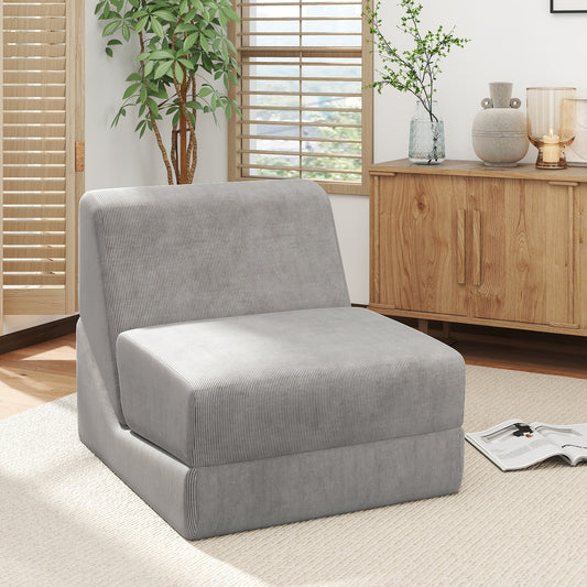 3-in-1 Folding Sofa Bed with Washable Zippered Cover-Gray - Tampa Home & Garden Store