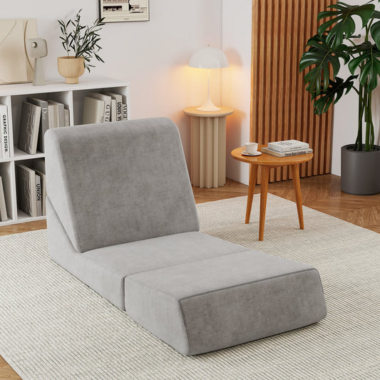 3-in-1 Folding Sofa Bed with Washable Zippered Cover-Gray - Tampa Home & Garden Store
