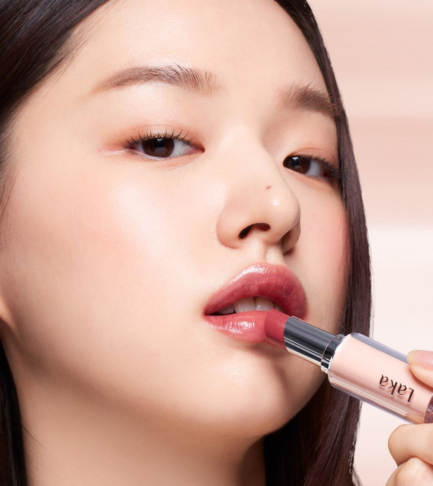 Laka Bonding Glow Lipstick by Seoulia, glossy pink nude shade, lipstick tube visible on Tampa Home & Garden Store
