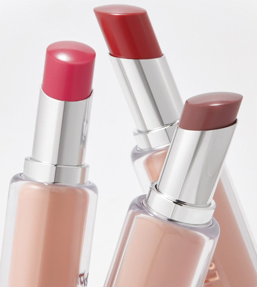 Laka Bonding Glow Lipstick by Seoulia; trio in pink, red, and mauve with silver tubes on Tampa Home & Garden Store