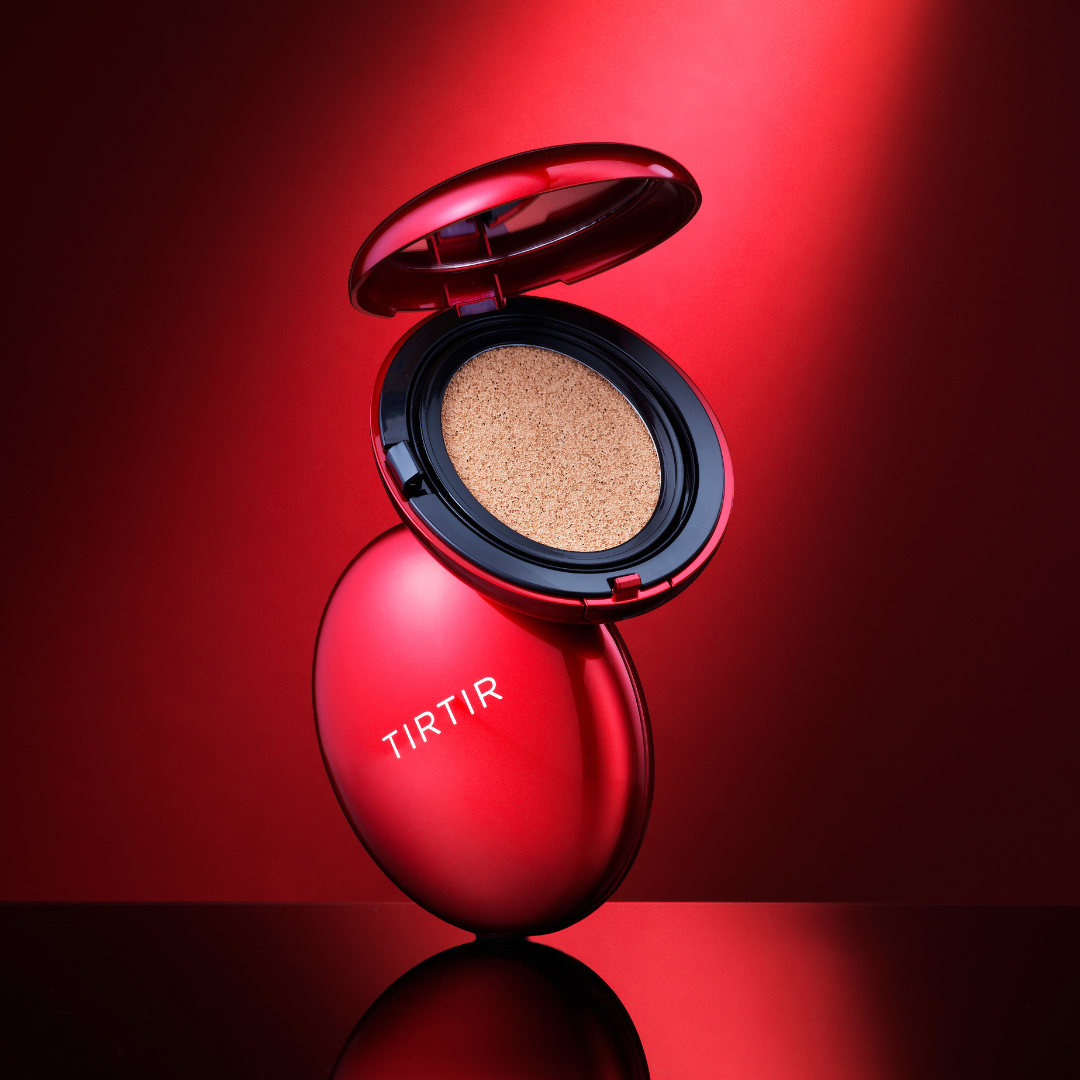 TIRTIR Mask Fit Red Cushion compact with beige sponge cushion inside, glossy red case on Tampa Home & Garden Store
