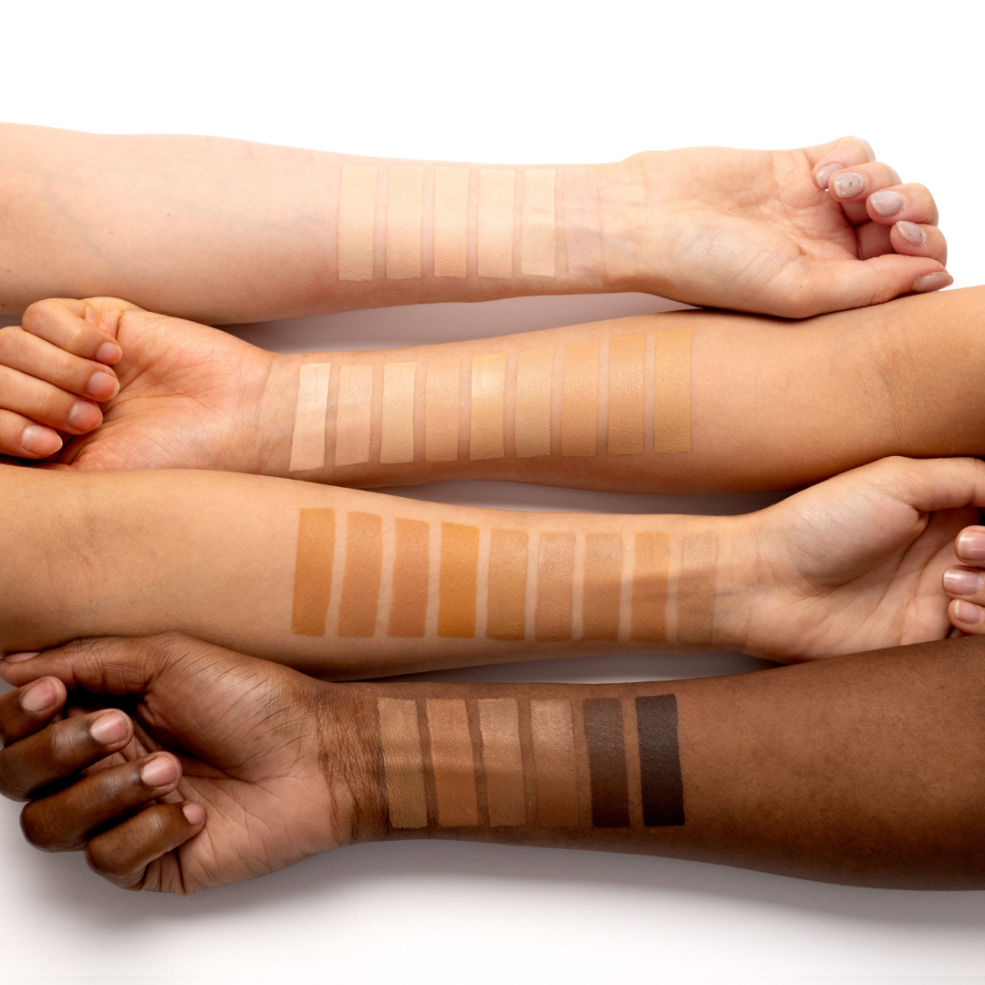 TIRTIR Mask Fit Red Cushion makeup swatches on arms in beige to tan shades Seoulia on Tampa Home & Garden Store