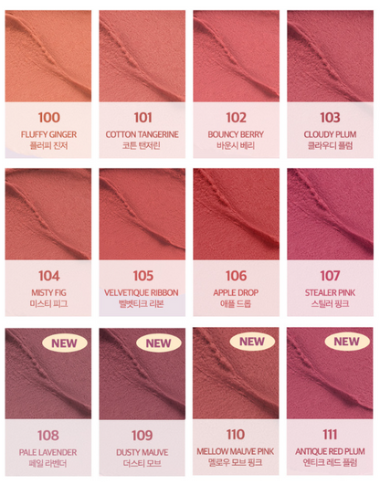CLIO Volumate Tint Blur & Gloss lip tint swatches in 16 colors by Seoulia on Tampa Home & Garden Store