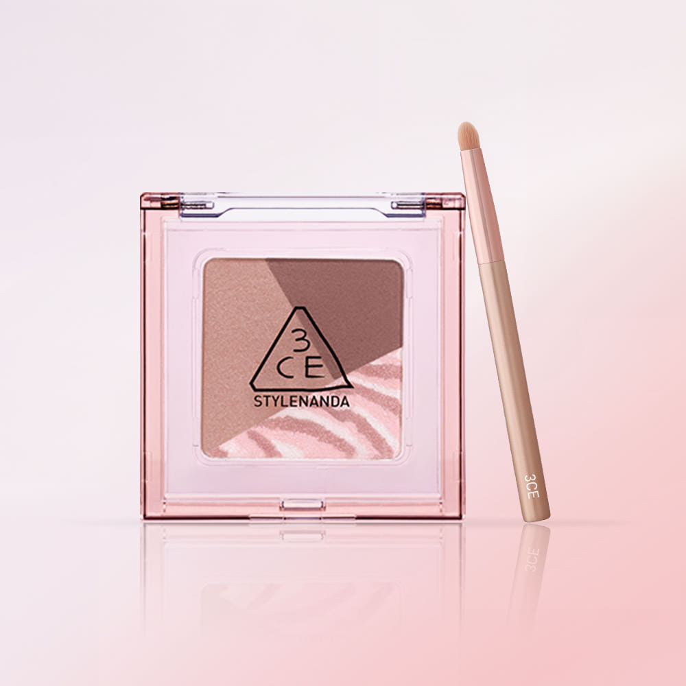 3CE Color Grid Eyeshadow palette with 6 neutral shades in pink compact and brush on Tampa Home & Garden Store
