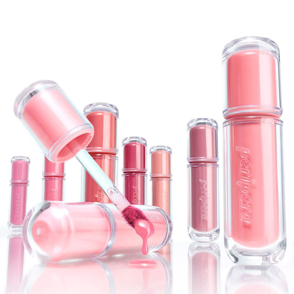 peripera Mood Glowy Tint lip tint set by Seoulia in pink shades, clear-tube packaging on Tampa Home & Garden Store