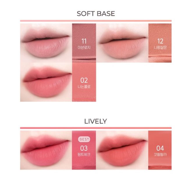peripera Over Blur Tint lip tint Seoulia with soft base and lively swatches 11 02 12 03 04 on Tampa Home & Garden Store