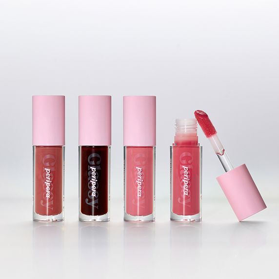 Peripera Ink Glasting Lip Gloss set of 4 tubes with pink caps in pink-berry shades by Seoulia on Tampa Home & Garden Store