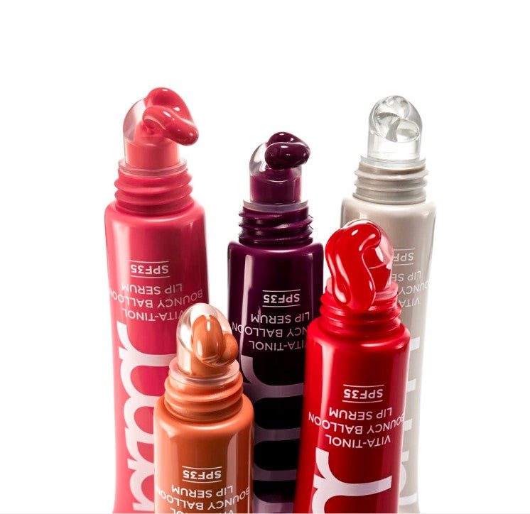 Lip serum set of 5 by Seoulia Vita-tinol Bouncy Balloon SPF35 in pink berry nude coral red on Tampa Home & Garden Store