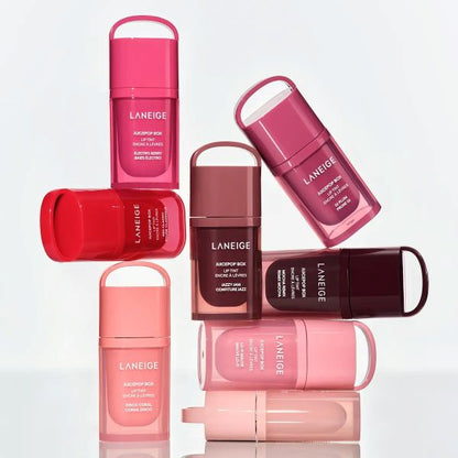 Laneige Juicepop Box Lip Tint 4.5g, 8-color lip tint assortment in pinks and reds on Tampa Home & Garden Store