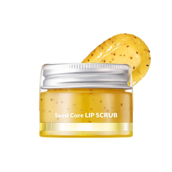 Seoulia Seed Care Lip Scrub jar 15g with yellow gel and visible seeds on Tampa Home & Garden Store