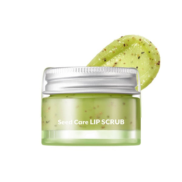 Lip Scrub Seoulia Seed Care 15g green seed-speckled jar with silver lid on Tampa Home & Garden Store