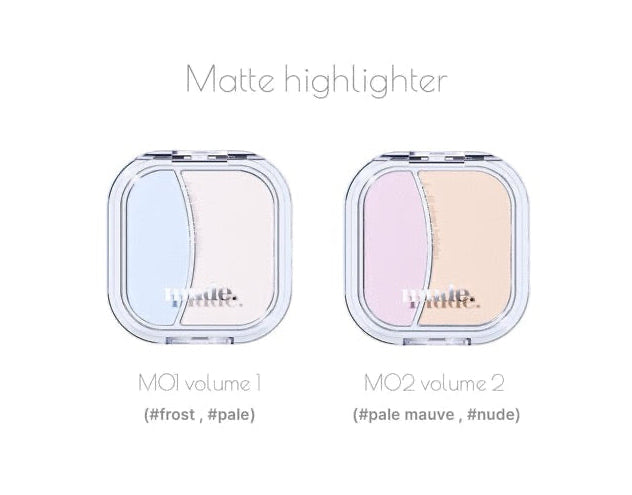 Seoulia mude Face Fill Volumer Highlighter matte duo MO1 frost/pale MO2 pale mauve/nude on Tampa Home & Garden Store