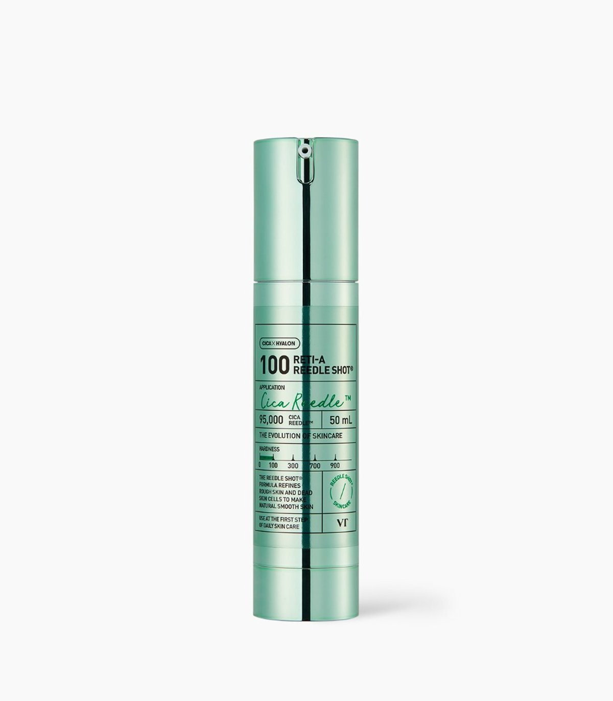 VT RETI-A Reedle Shot 100 essence bottle by Seoulia, mint green metallic pump, 50 ml on Tampa Home & Garden Store