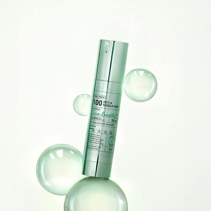 VT RETI-A REEDLE SHOT 100 50ml essence bottle by Seoulia, green metallic pump amid bubbles on Tampa Home & Garden Store