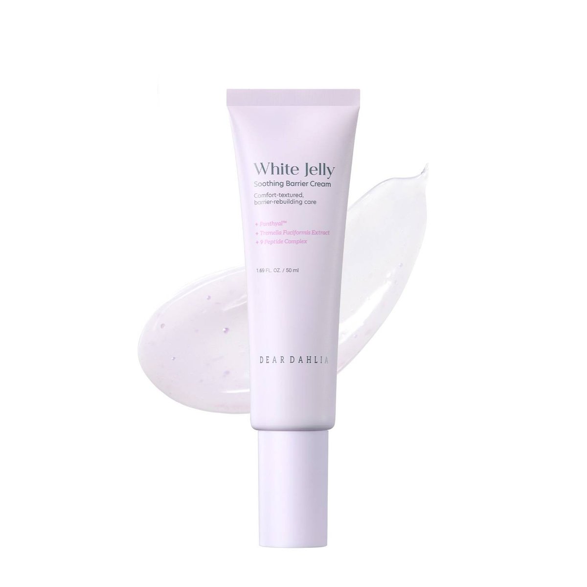 Dear Dahlia White Jelly Soothing Barrier Cream face moisturizer, pastel lavender tube, 50 ml on Tampa Home & Garden Store