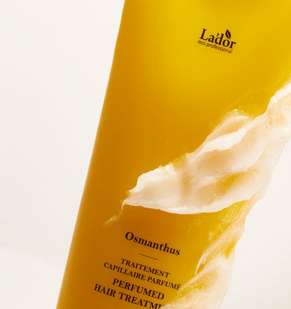 Lador Perfumed Hair Treatment bottle in bright yellow Osmanthus scent by Seoulia hair mask 380ml on Tampa Home & Garden Store