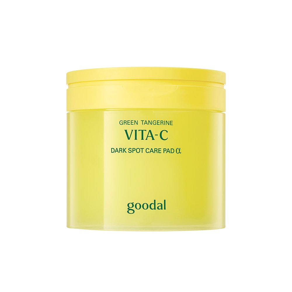 goodal Green Tangerine VITA-C Dark Spot Care Pad jar yellow plastic container toner pad on Tampa Home & Garden Store