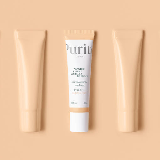 Purito Cica Clearing BB Cream center tube with peach flanks, three tubes total on Tampa Home & Garden Store