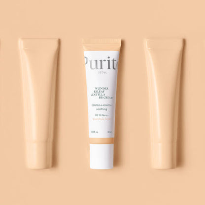 Purito Cica Clearing BB Cream center tube with peach flanks, three tubes total on Tampa Home & Garden Store