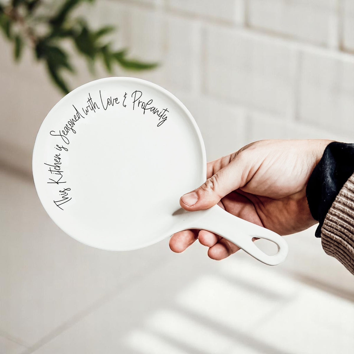 Love & Profanity spoon rest, white ceramic by Gia Roma on Tampa Home & Garden Store