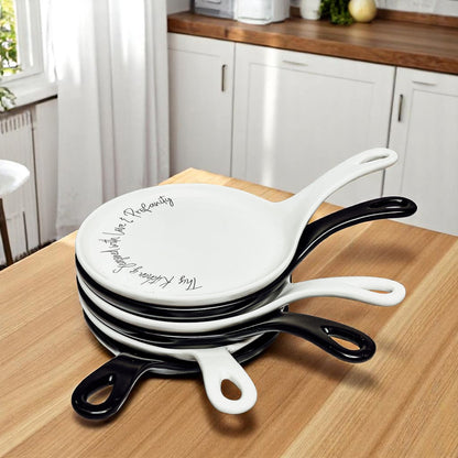 Love & Profanity spoon rests set of 5 white ceramic with black handles Gia Roma on Tampa Home & Garden Store