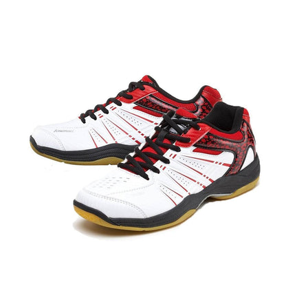 Stevvex athletic sneakers white with red and black accents breathable non-slip gum sole on Tampa Home & Garden Store