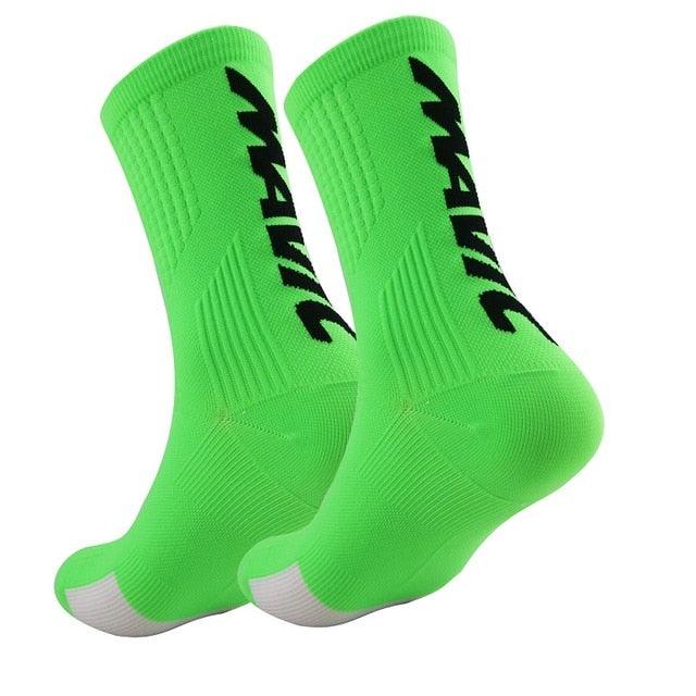 Cycling socks by Stevvex in neon green, breathable athletic socks for men and women, 2-pack on Tampa Home & Garden Store