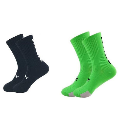 Stevvex unisex cycling socks ST12238AYJ, breathable athletic socks in black and neon green, 2 pairs on Tampa Home & Garden Store