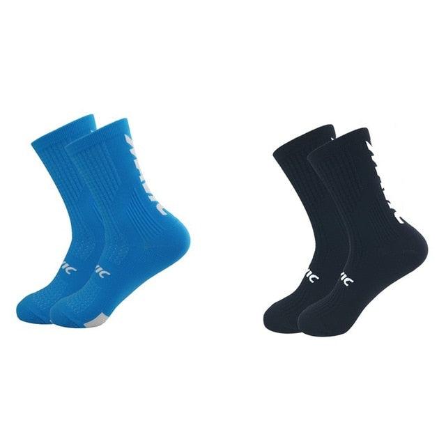 Stevvex cycling socks, unisex breathable athletic socks in blue and black (2 pairs) on Tampa Home & Garden Store