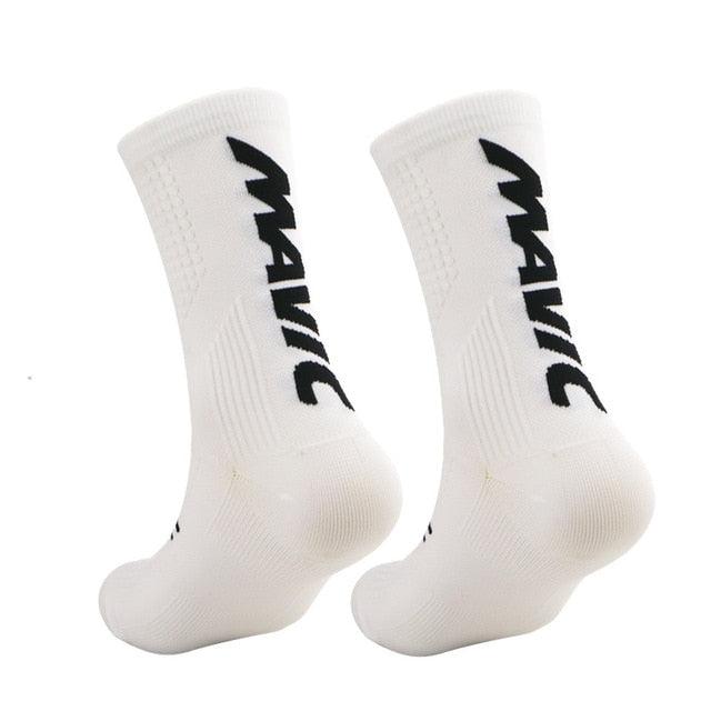 Stevvex cycling socks white unisex with black logo, two socks for men and women on Tampa Store on Tampa Home & Garden Store