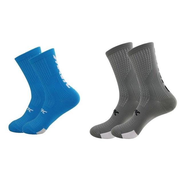 Stevvex Professional Unisex Cycling Socks, breathable for men and women, blue and gray 4-pack on Tampa Home & Garden Store